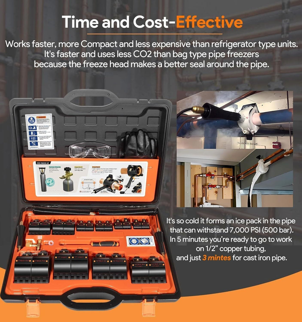 CST2 General Cold-Shot Pipe Freeze Kit, Small, Black and Orange