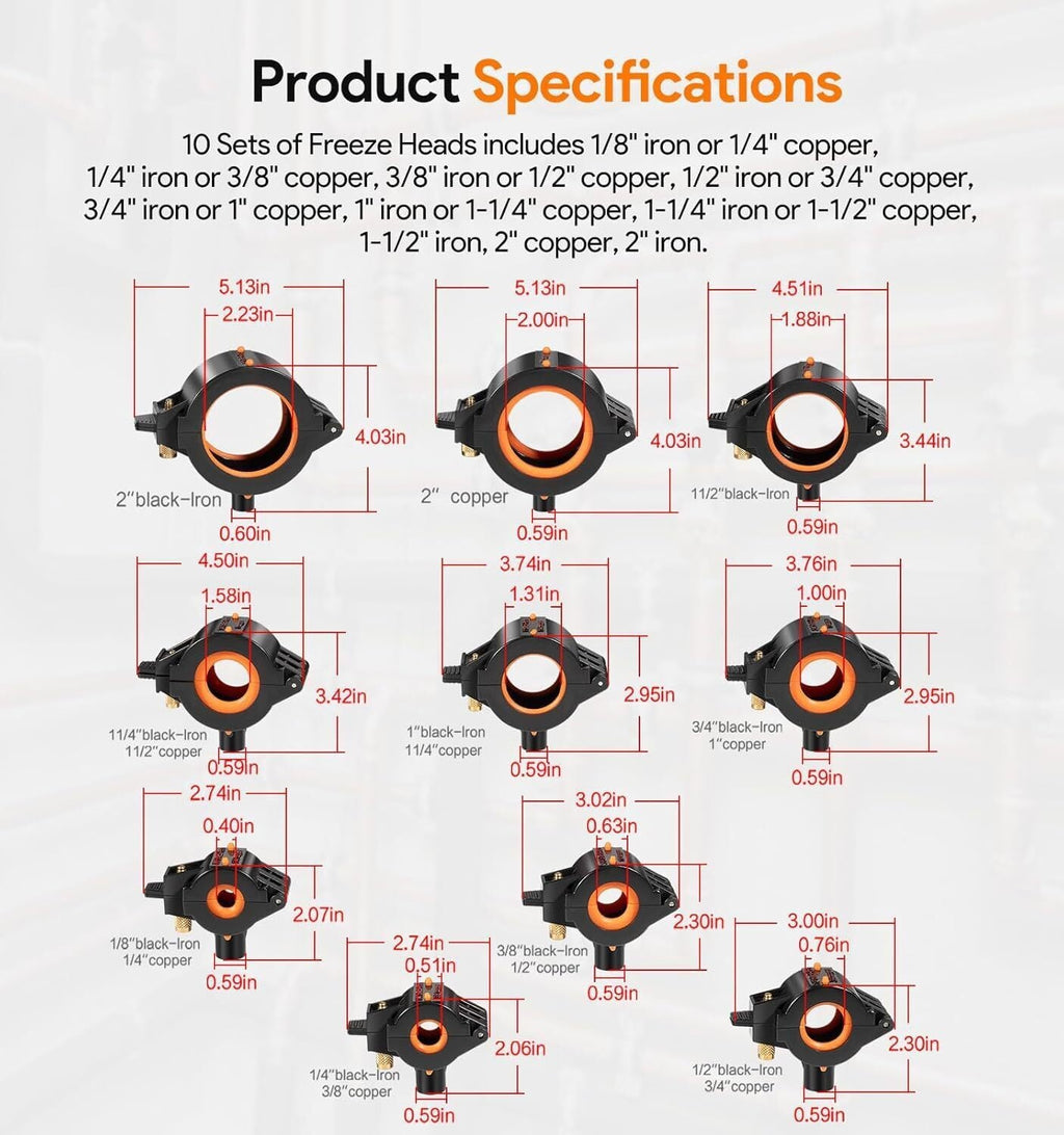 CST2 General Cold-Shot Pipe Freeze Kit, Small, Black and Orange