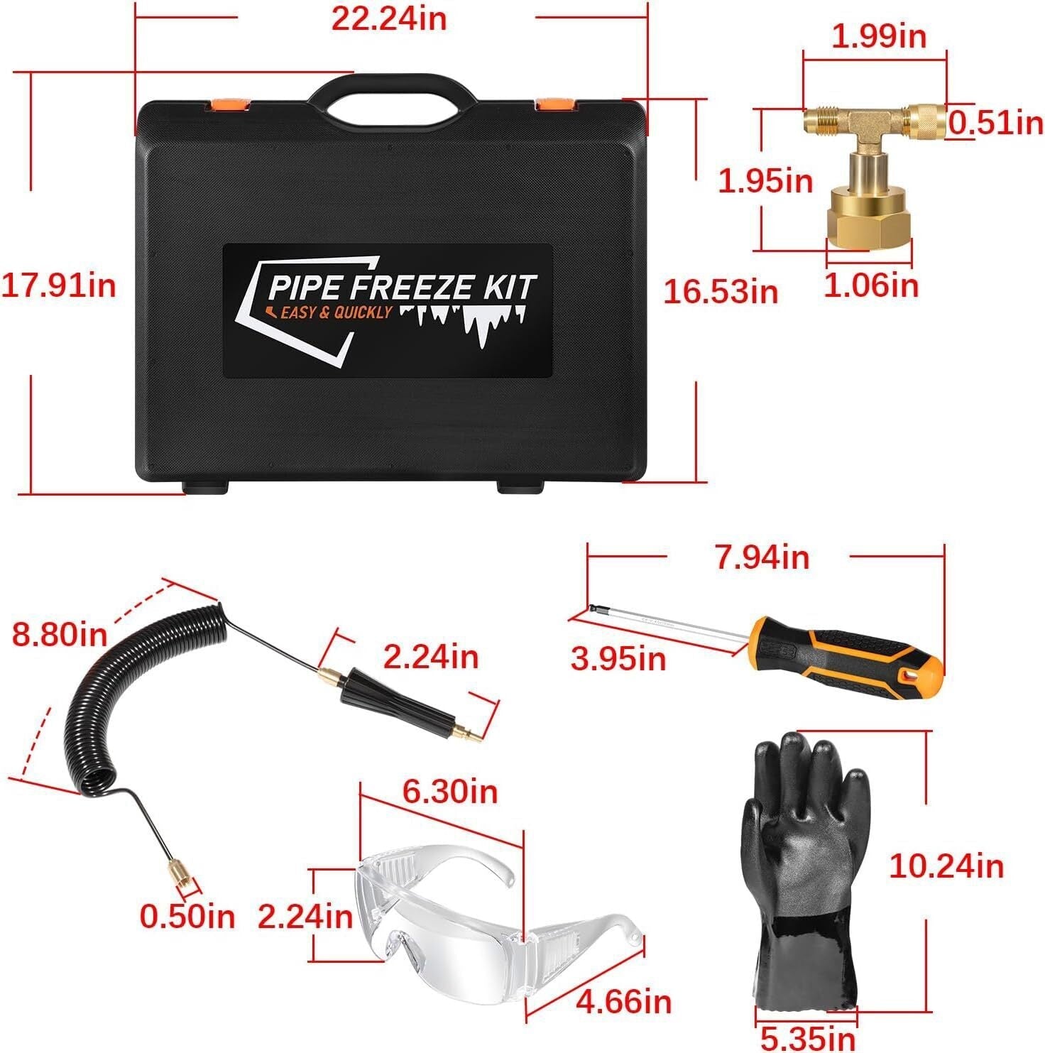 CST2 General Cold-Shot Pipe Freeze Kit, Small, Black and Orange