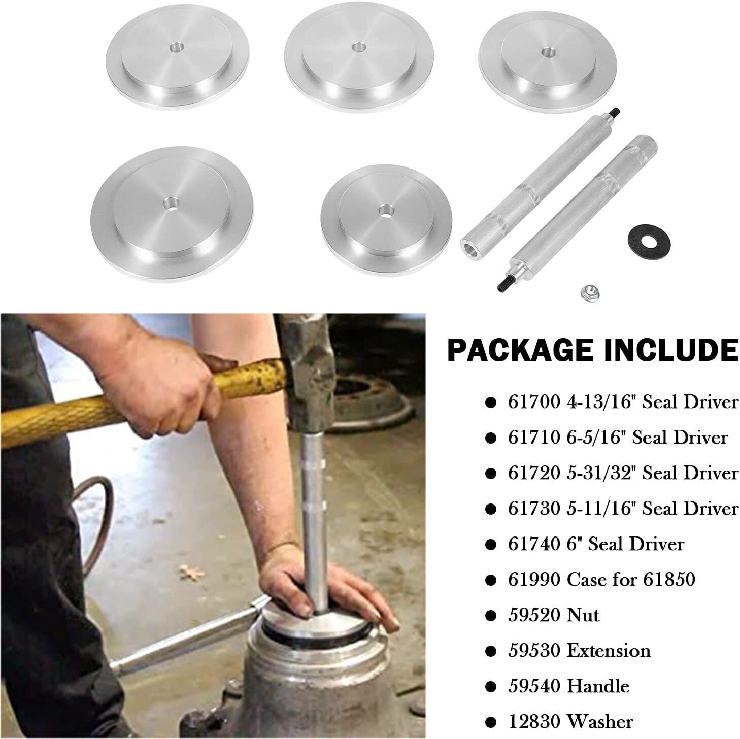 61850 Truck Hub Seal Installer Set for Class 7 & 8 M Duty & Road Trucks Trailers