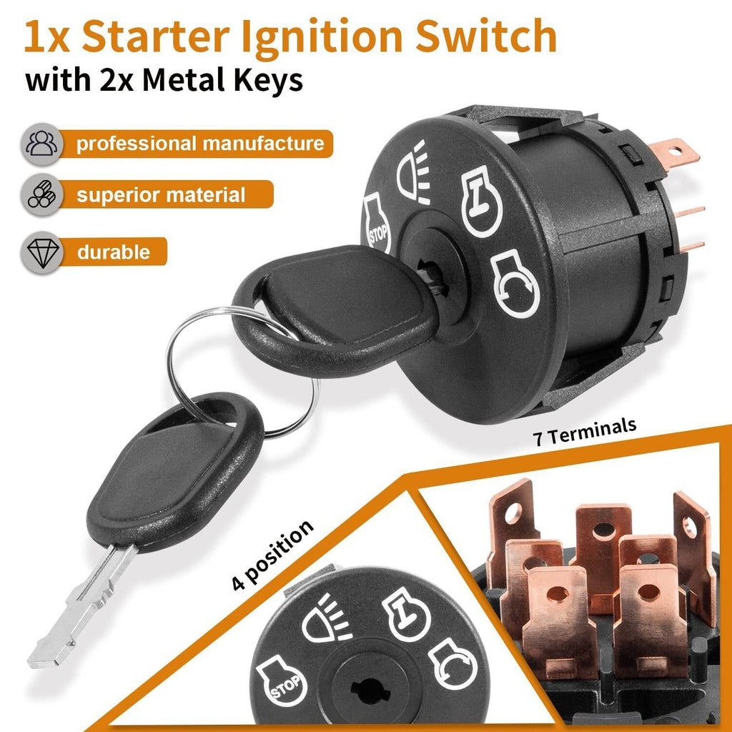 Ignition Starter Switch & 2 Keys For John Deere X300 X304 X320 X324 X340 X500