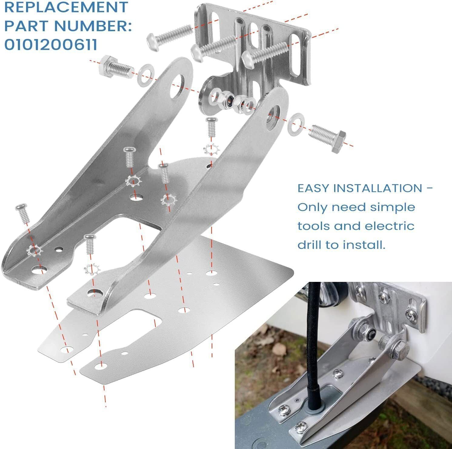 for Garmin Heavy-Duty HD Transom Mount Bracket with Spray Sheild 010-12006-11