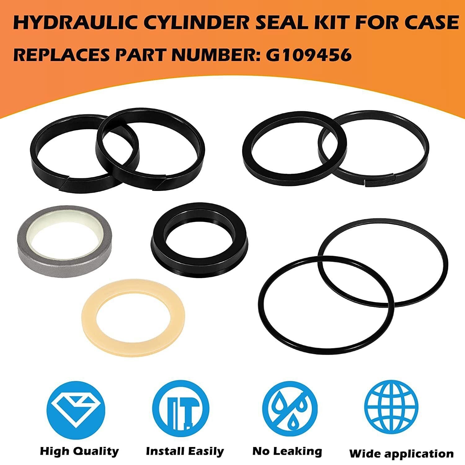 G109456 G105550 Hydraulic Cylinder Seal Kit for Case Loader Bucket Tilt 580B/C/F