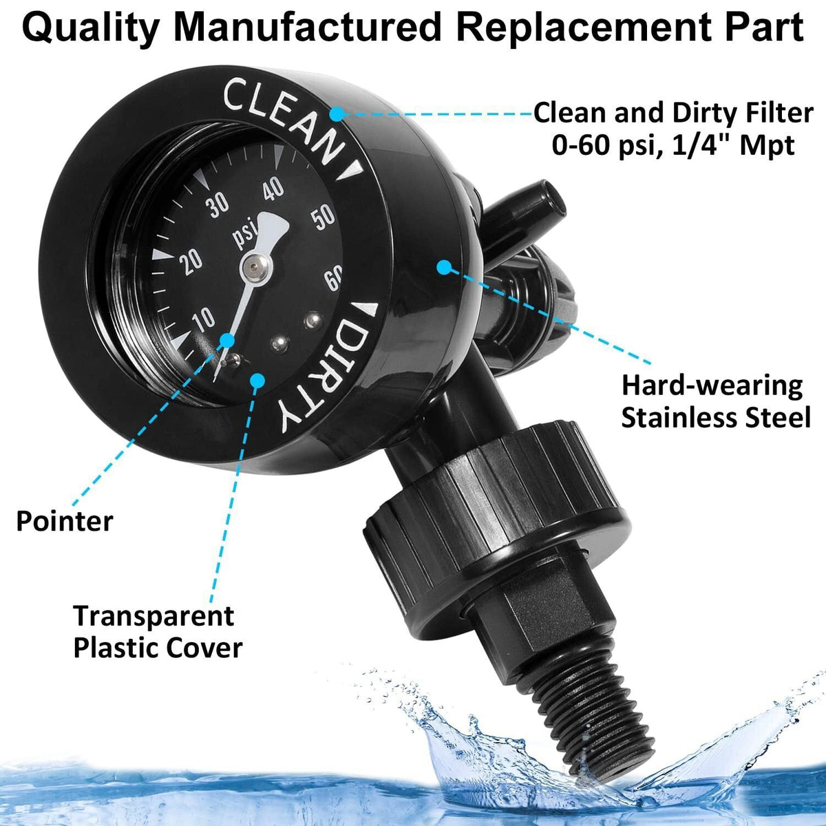 Jandy Filter Pressure Gauge and Air Relief Assembly R0357200