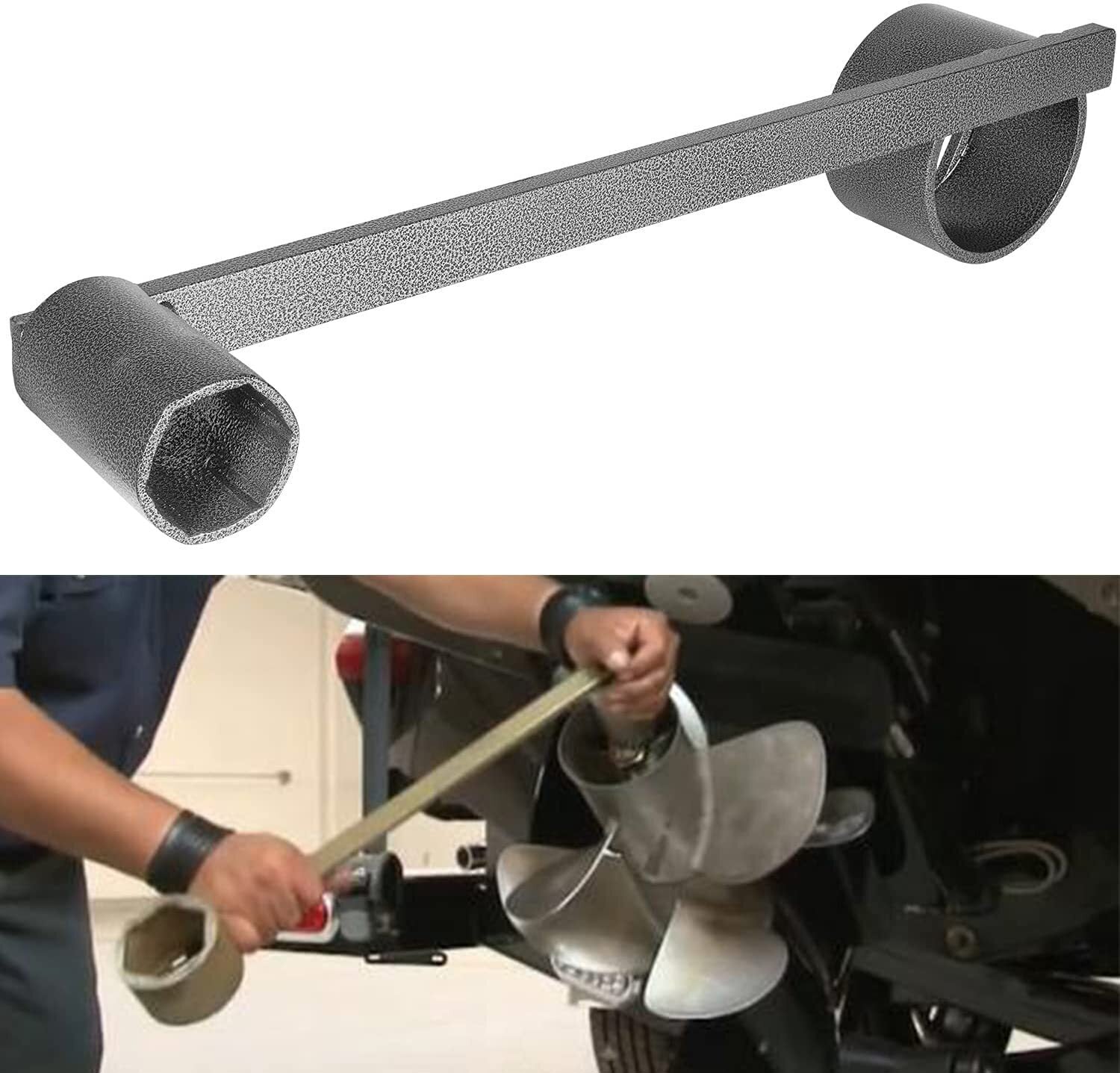 For MerCruiser Bravo 3 III Propeller Wrench 8M0129074 Steel Dual Hex Prop Wrench