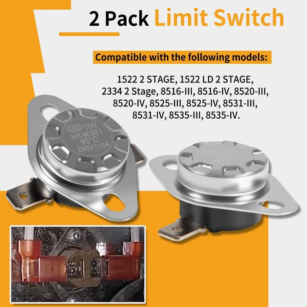 37022 Limit Switch For Atwood RV Furnaces, 85-III, 85-IV, 1522, 8525, 8531-190℉