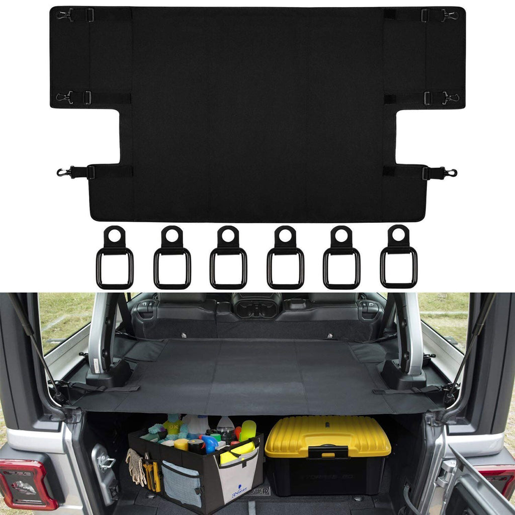 Cargo Cover Foldable Rear Trunk Organizer Shade for Jeep Wrangler JL 2018~2020