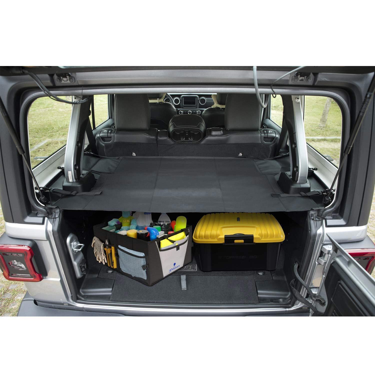 Cargo Cover Foldable Rear Trunk Organizer Shade for Jeep Wrangler JL 2018~2020