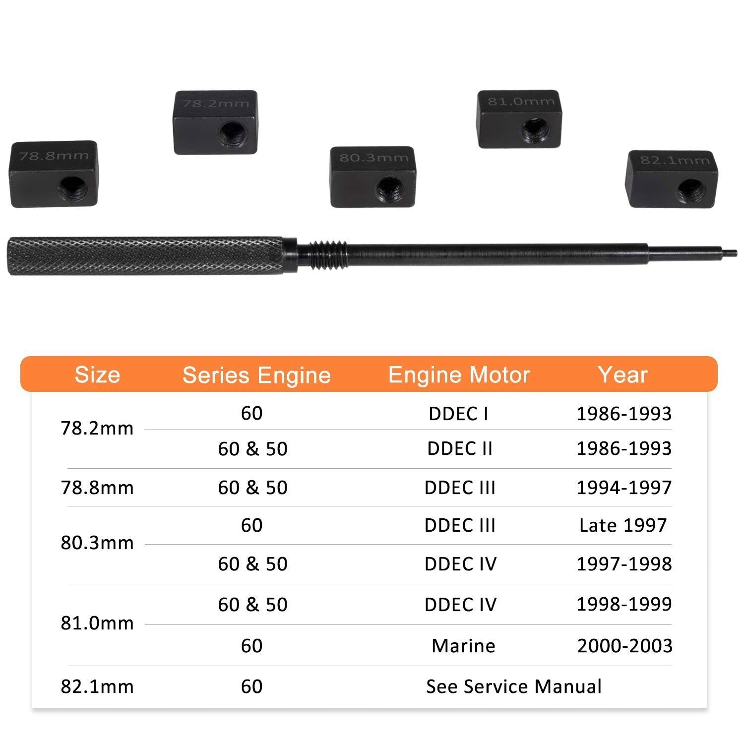 Injector Sleeve Installer Remover & Height Gauge Tool Kits for Detroit Diesel 60