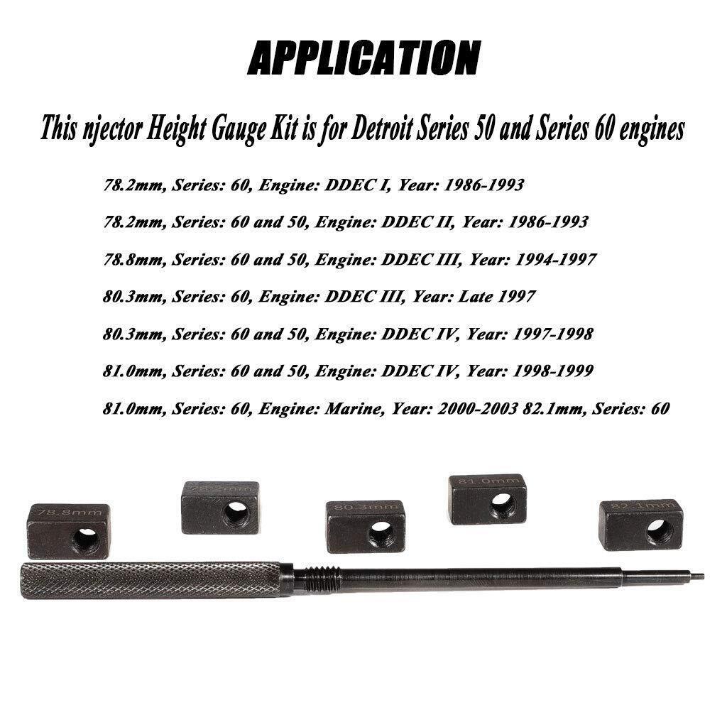 Injector Sleeve Installer Remover & Height Gauge Tool Kits for Detroit Diesel 60