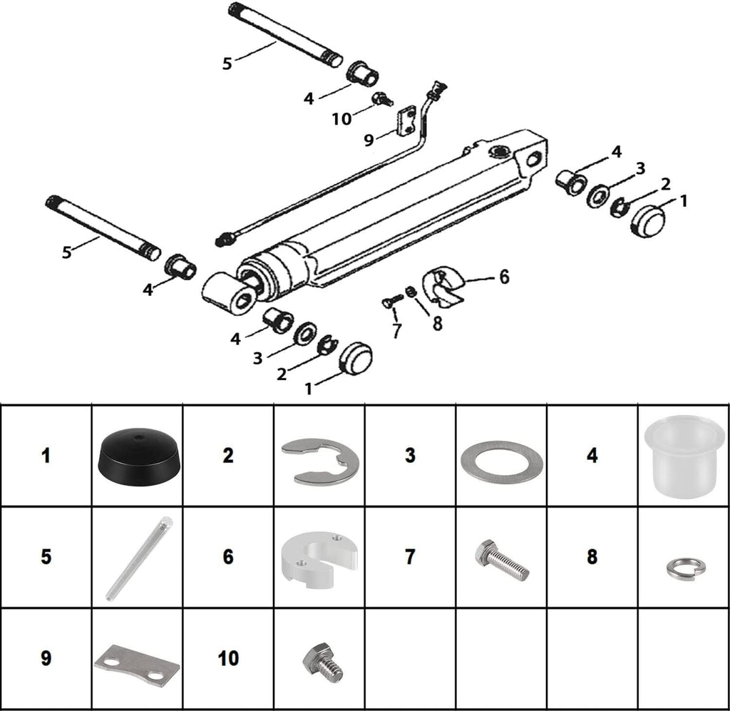 MerCruiser Alpha 1 Gen 2 Trim Cylinder Pin Cap Bushing Hardware Kit SEI 9B-116B