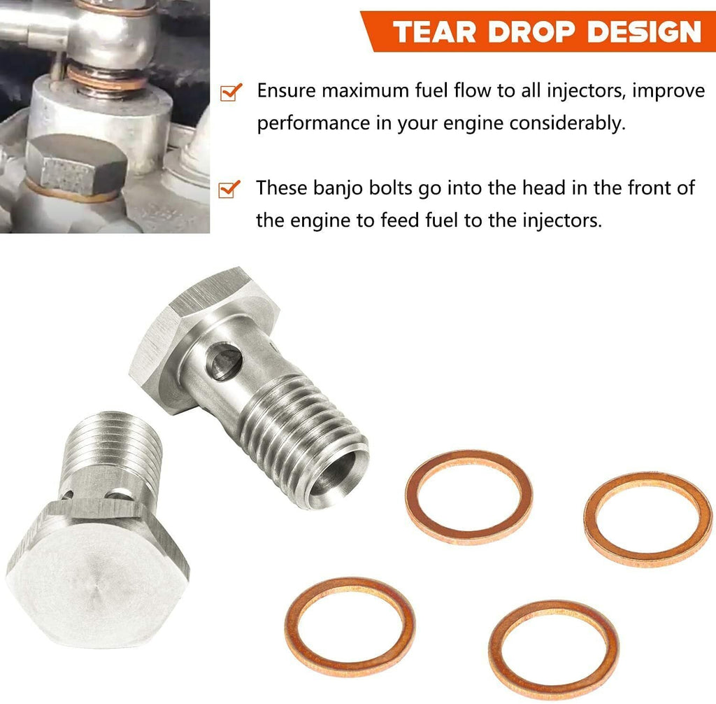 For Ford Powerstroke 6.0 6.4L Diesel Fuel Banjo Bolt Ultra High Flow Upgrade