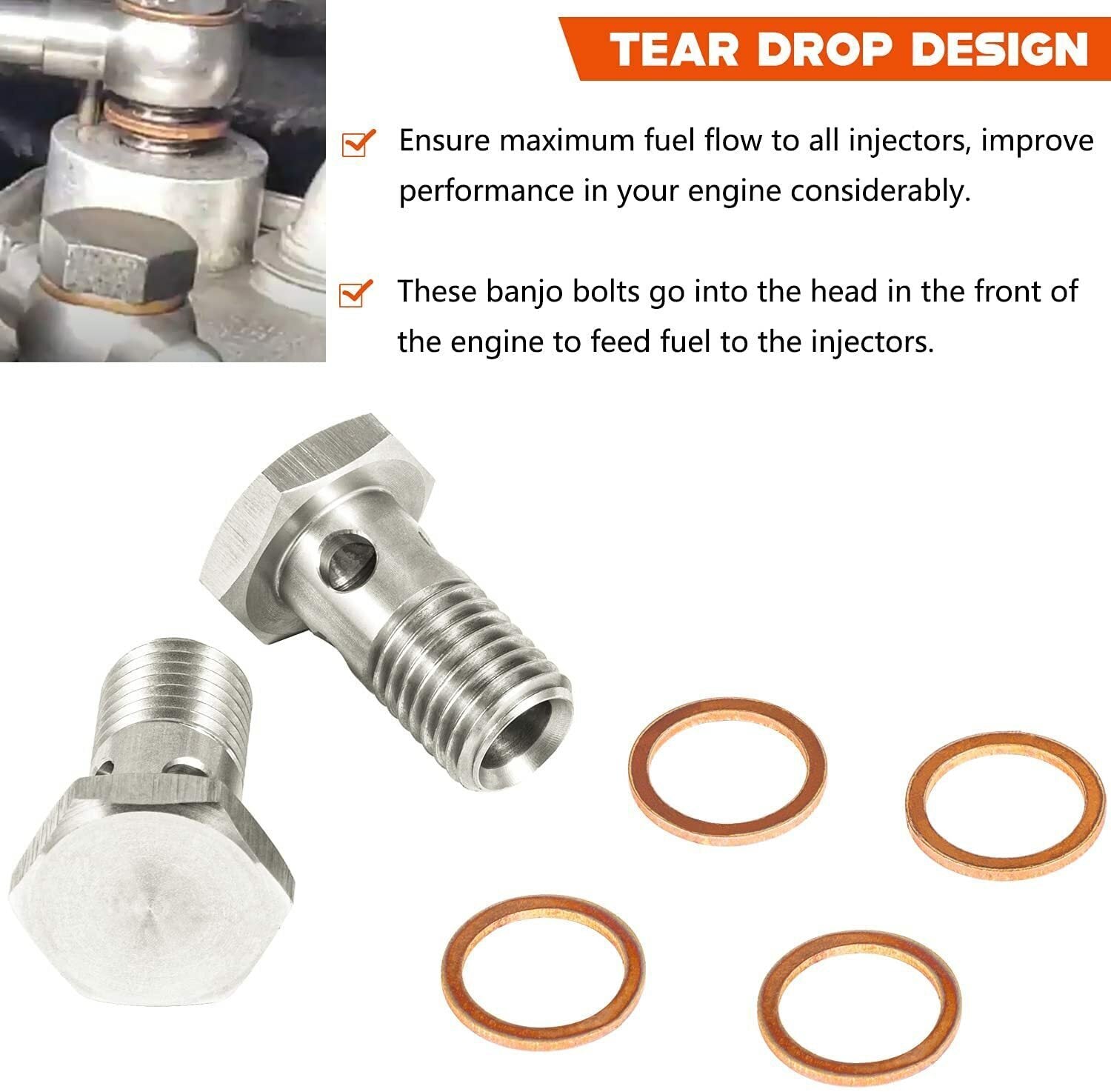 For Ford Powerstroke 6.0 6.4L Diesel Fuel Banjo Bolt Ultra High Flow Upgrade
