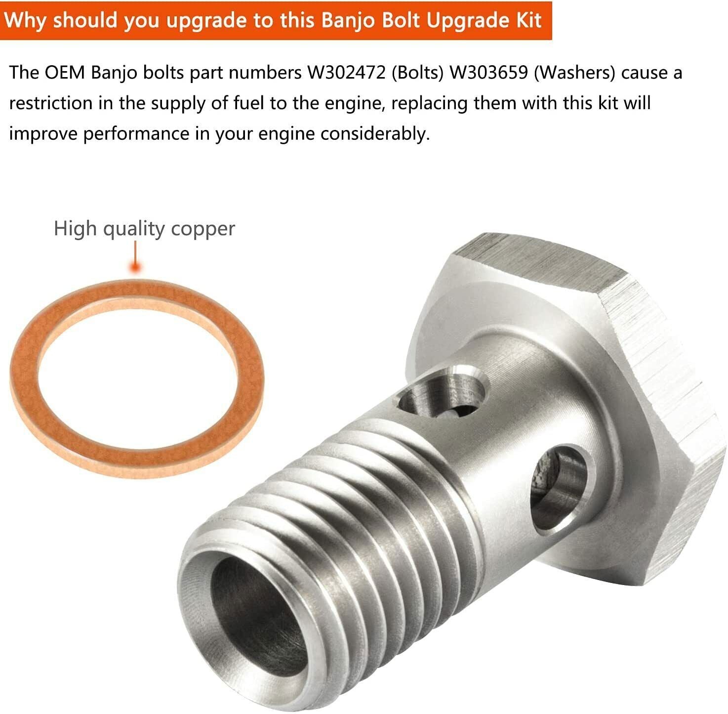 For Ford Powerstroke 6.0 6.4L Diesel Fuel Banjo Bolt Ultra High Flow Upgrade