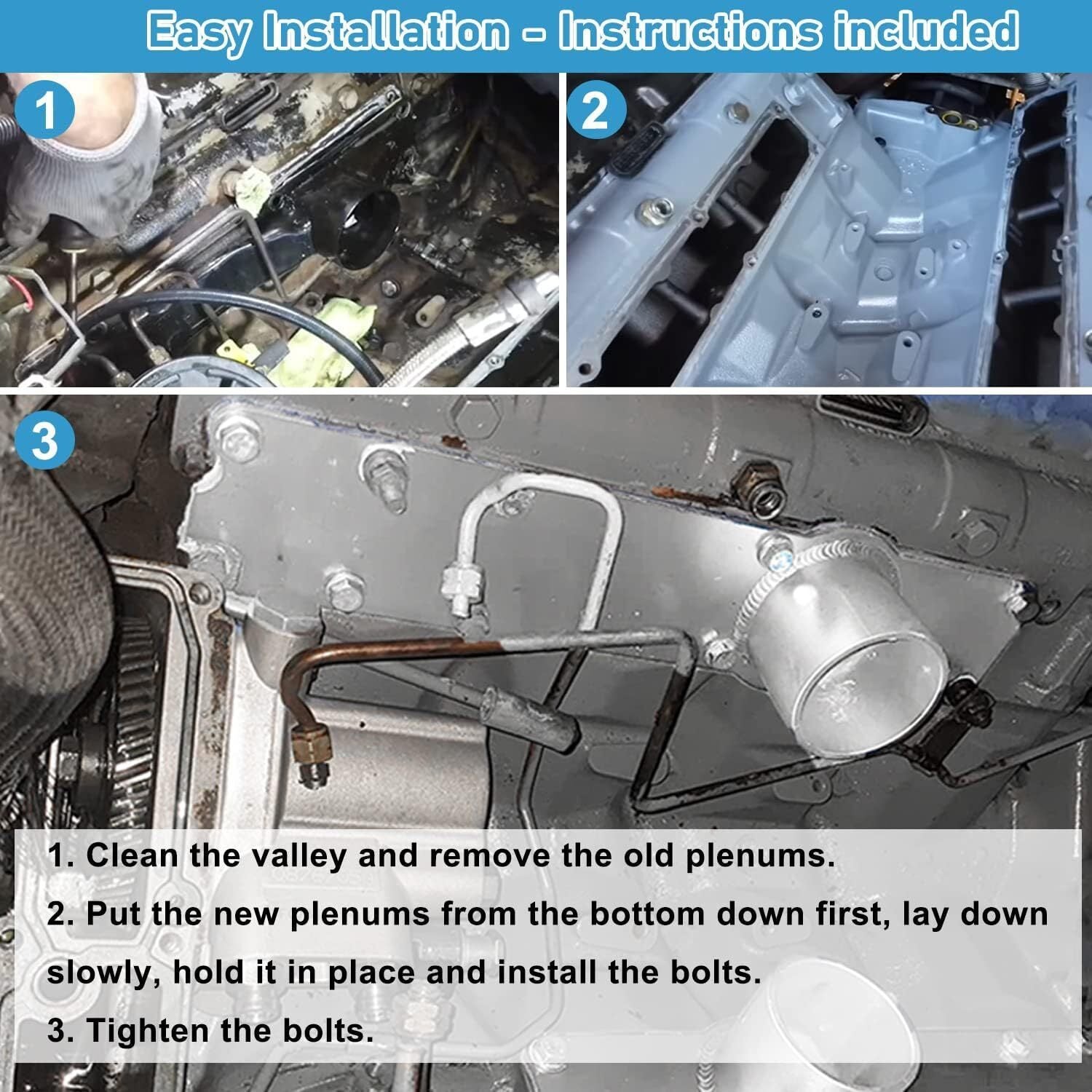 For 1996-2003 Ford 7.3L Intake Manifold with Powerstroke Plenum Bolt Aluminum 3"