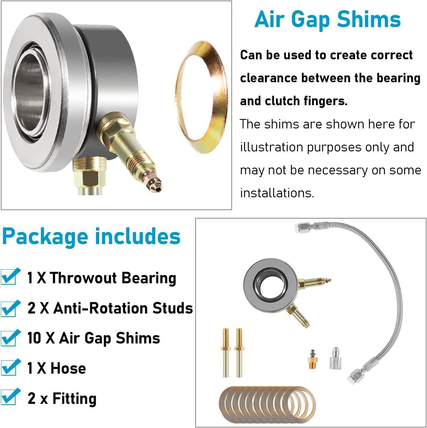 for 82876 GM Borg-Warner T5 Transmission Stock Clutch Hydraulic Throwout Bearing
