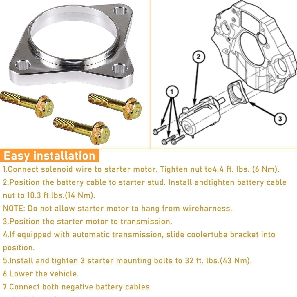 Starter Spacer Kit w/ Bolts 5 Speed For 94-02 Dodge Ram 2500 3500 Cummins 5.9L