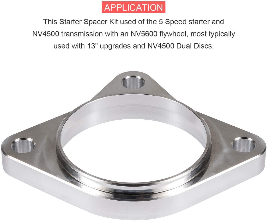 Starter Spacer Kit w/ Bolts 5 Speed For 94-02 Dodge Ram 2500 3500 Cummins 5.9L