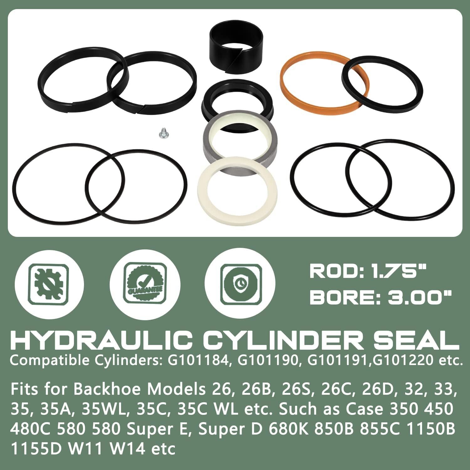 1543262C1 G105549 G109460 Hydraulic Cylinder Seal Kit For Case 350 450 480C 580