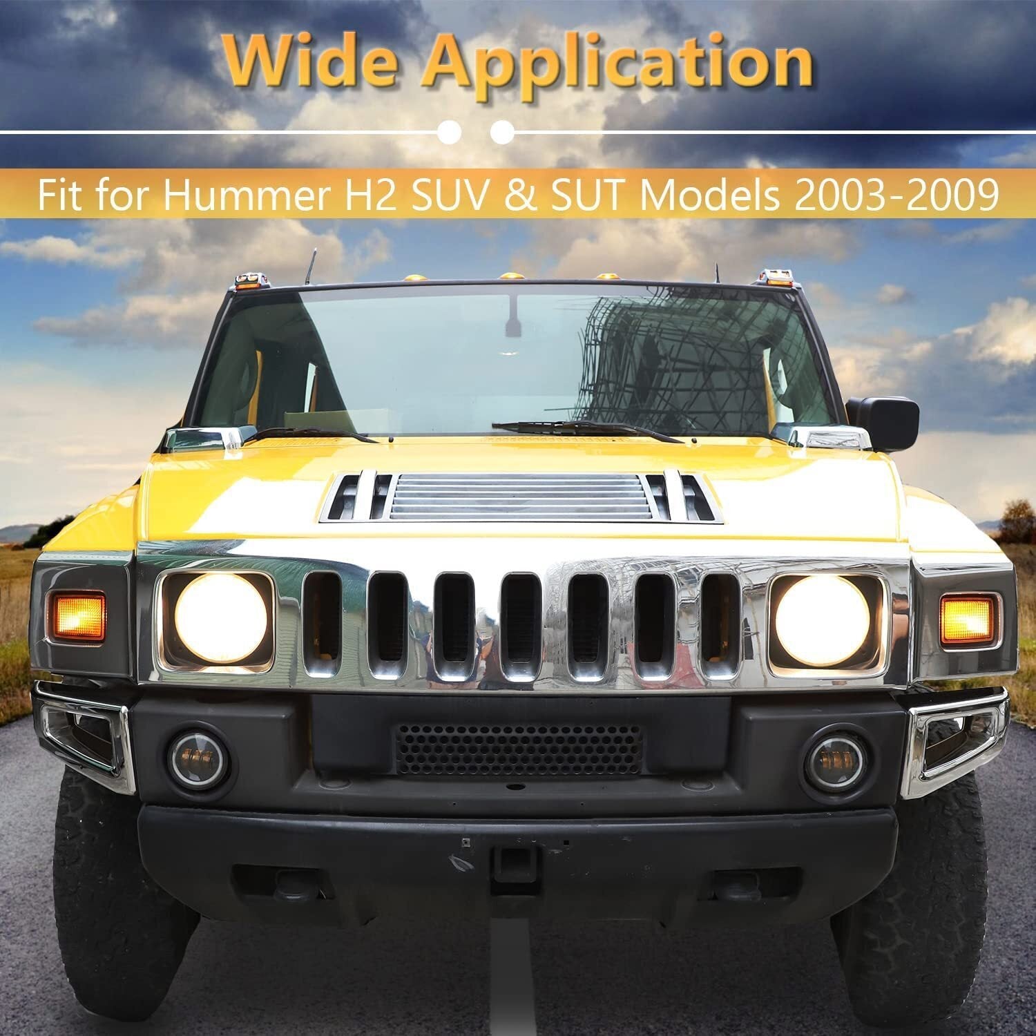 Chrome Hood Exterior Door Handles Trim Accessories for Hummer H2 2003-2009 SUT