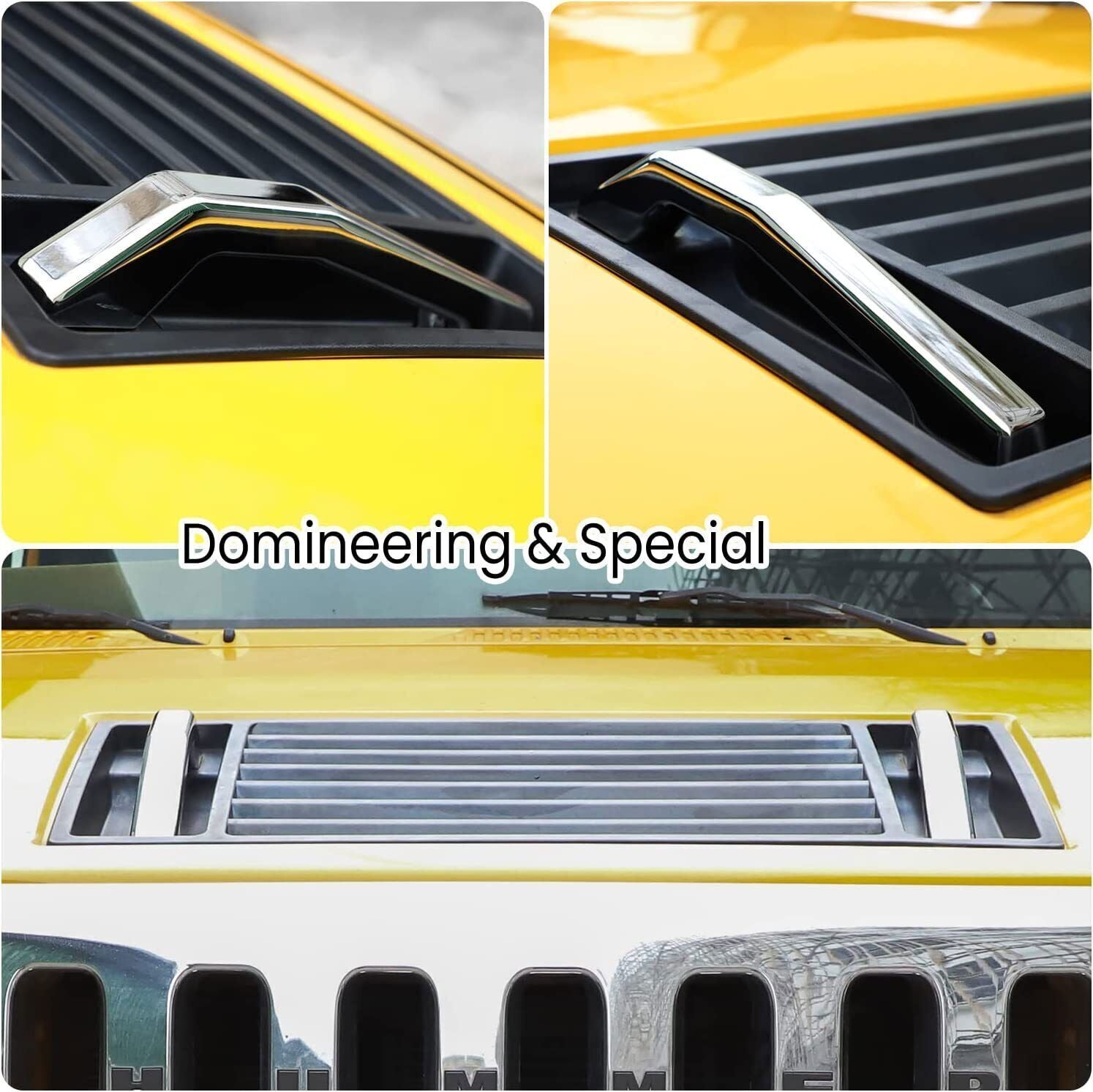 Chrome Hood Exterior Door Handles Trim Accessories for Hummer H2 2003-2009 SUT