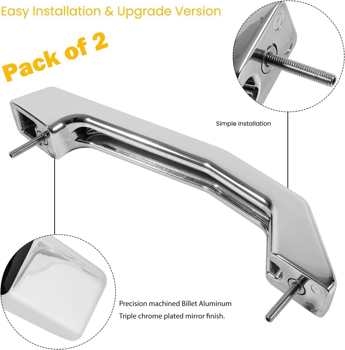 Chrome Hood Exterior Door Handles Trim Accessories for Hummer H2 2003-2009 SUT