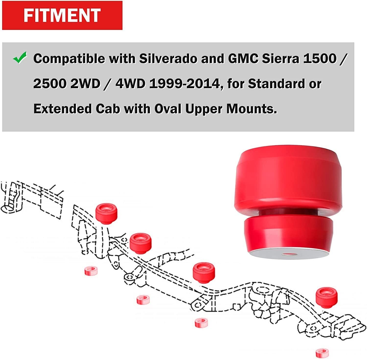7-141 Body & Cab Mount Bushing Kit for 1999-2014 Chevy Silverado Sierra 2/4WD