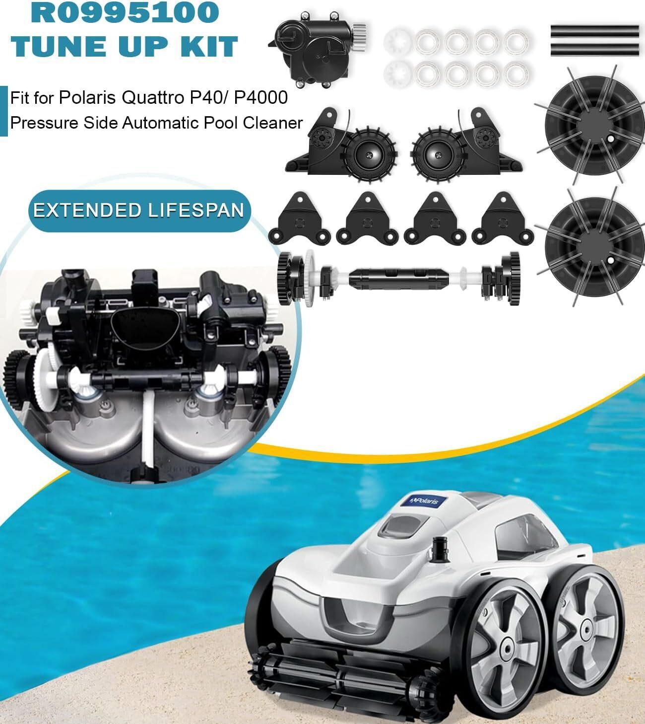 for Polaris Quattro P40 P4000 Factory Tune Up Kit Replacement Rebuild R0995100