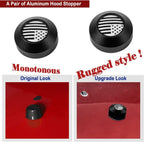 Bumper Hood Stops & Footman' Loop Bracket Set for Jeep Wrangler JK JKU 2007-2018