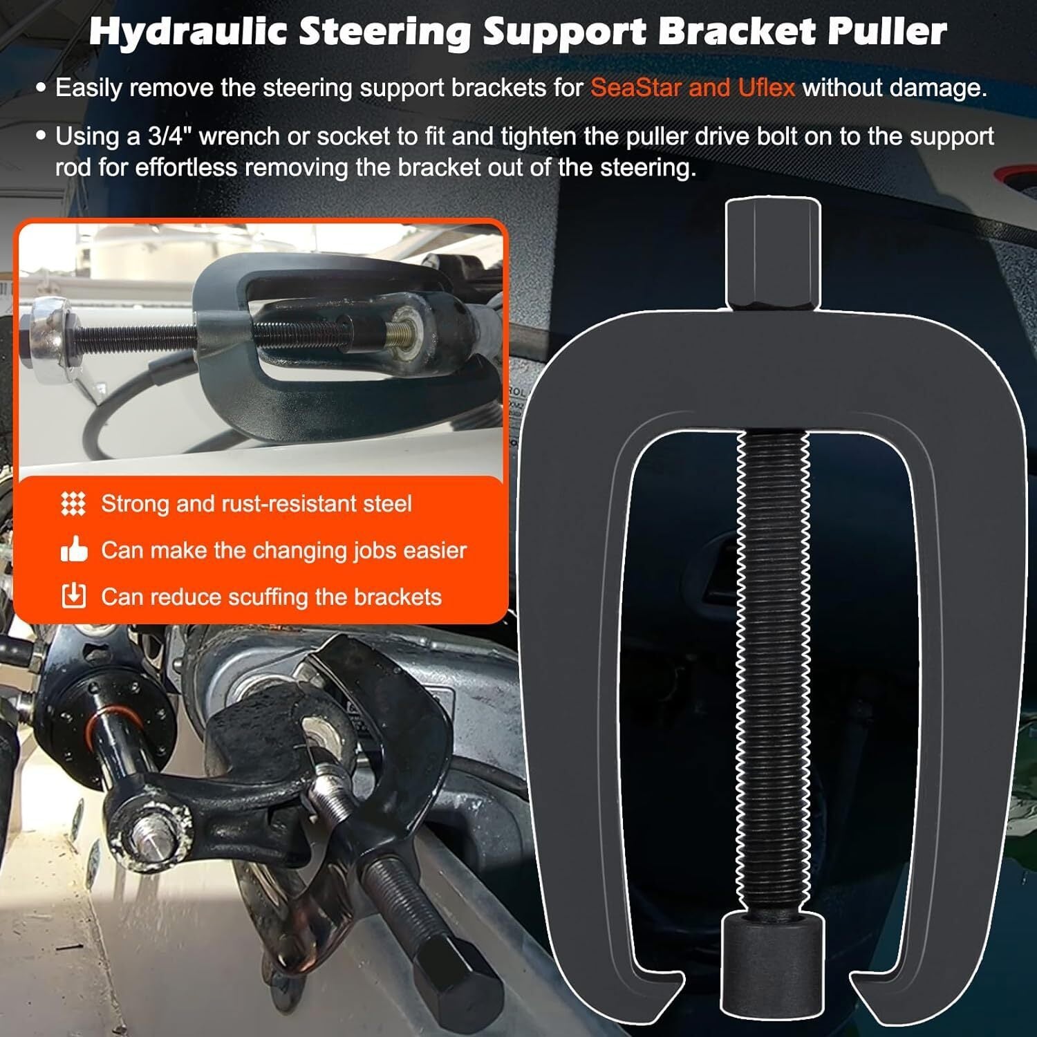Steering Bracket Puller & HS5157 Hydraulic Steering Cylinder Seal For Seastar