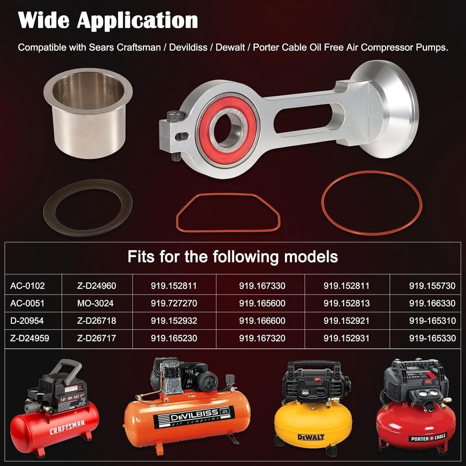 KK-4835 Piston Connecting Rod Kit w/ ACG-1 Rod For Oil Free Compressor Pumps