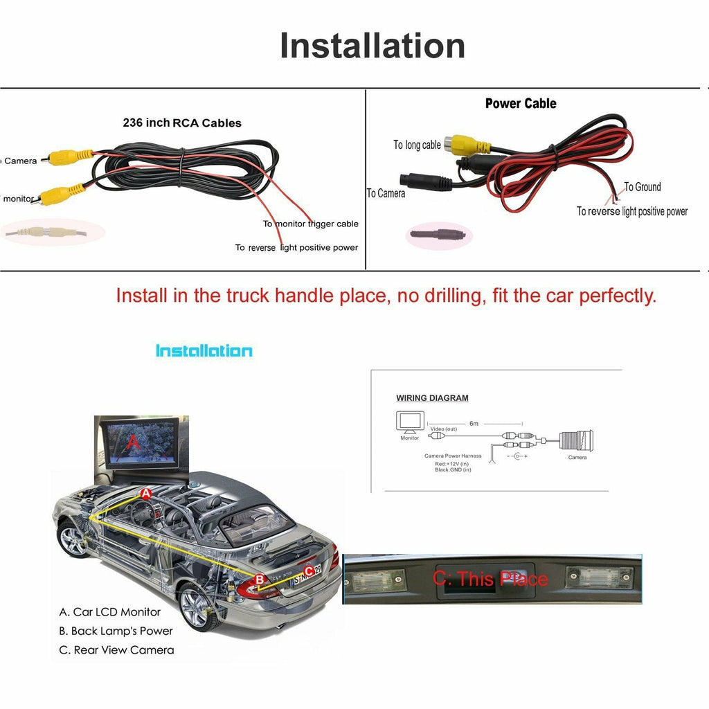 CCD Car Rear View Backup Reverse Camera for Toyota RAV4 RAV-4 2006-2012