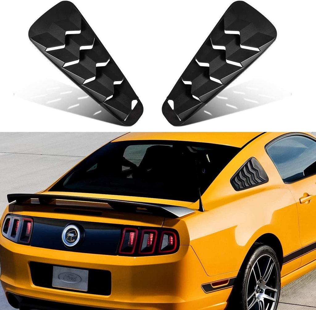 Side Window Louvers Sun Shade Cover for Ford Mustang 2005-2014 V6 V8 Matte Black