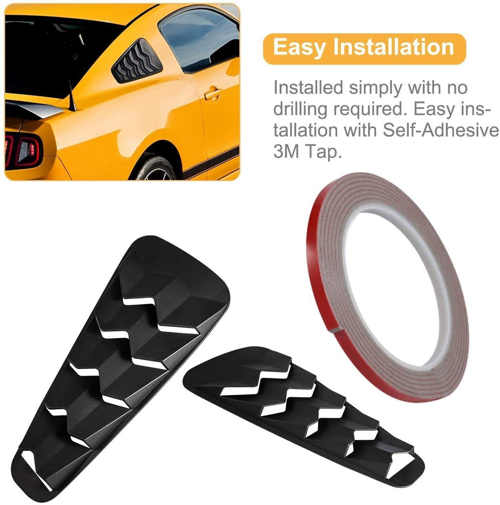Side Window Louvers Sun Shade Cover for Ford Mustang 2005-2014 V6 V8 Matte Black