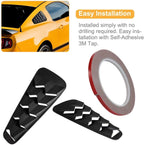 Side Window Louvers Sun Shade Cover for Ford Mustang 2005-2014 V6 V8 Matte Black