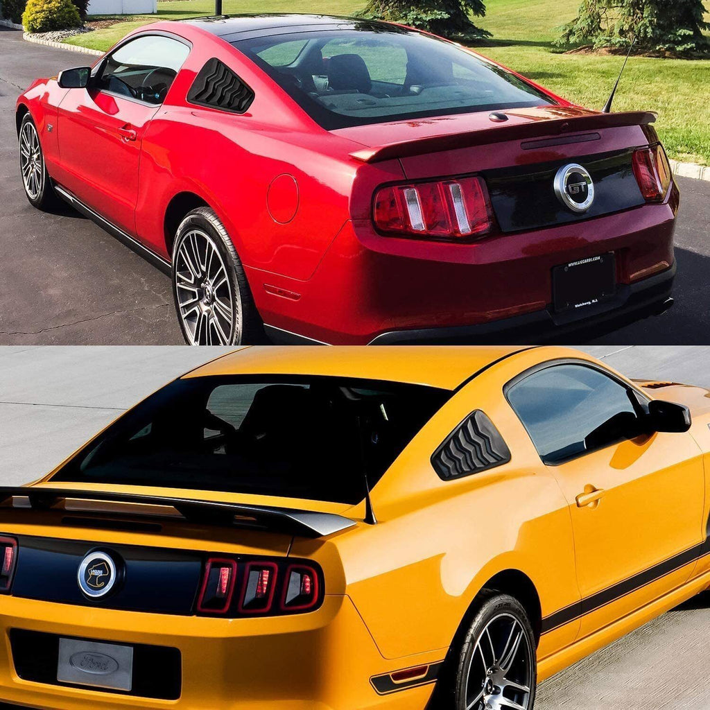 Side Window Louvers Sun Shade Cover for Ford Mustang 2005-2014 V6 V8 Matte Black