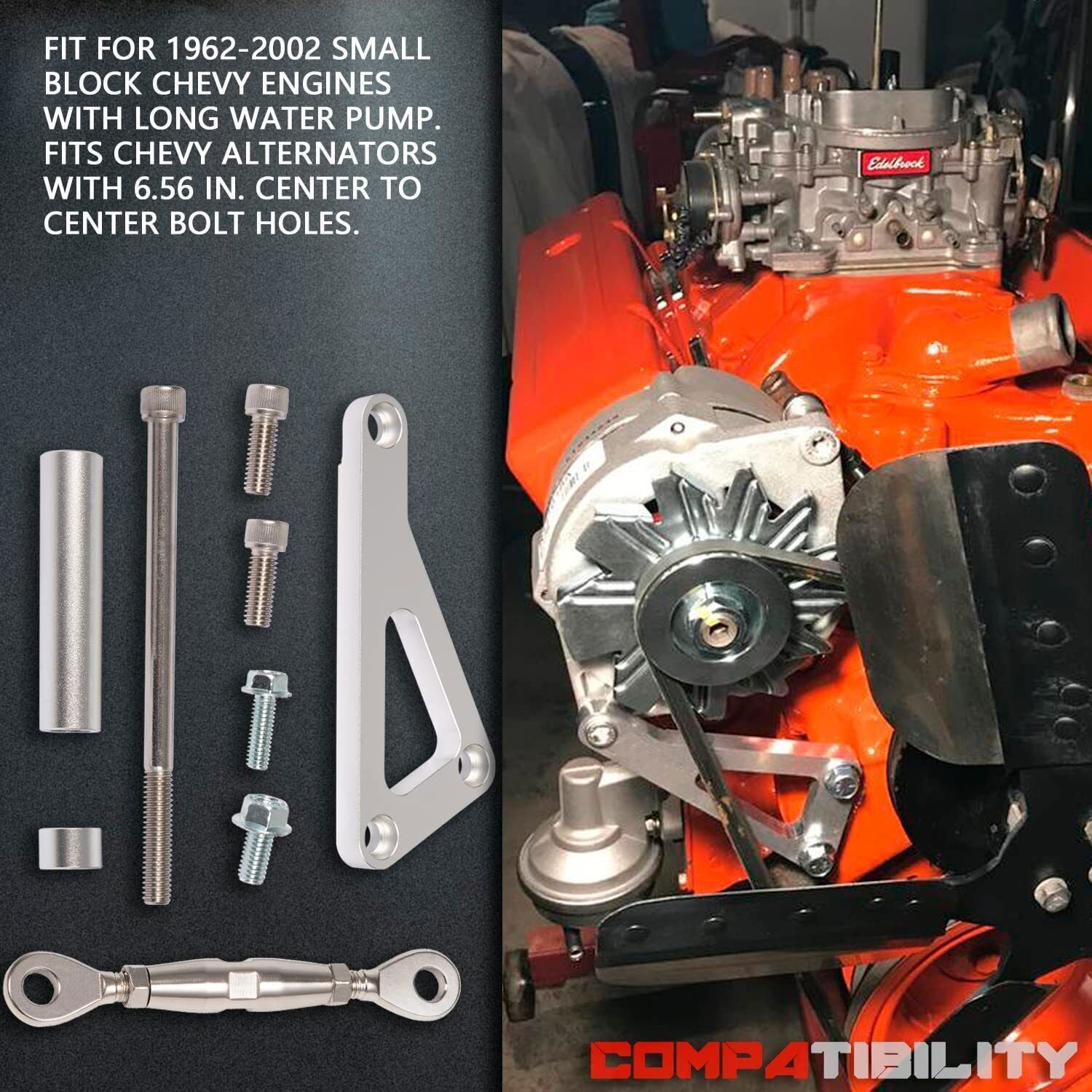 Alternator Bracket Kit fits Small Block Chevy SBC 305 327 350 383 5.0L 5.7L V8