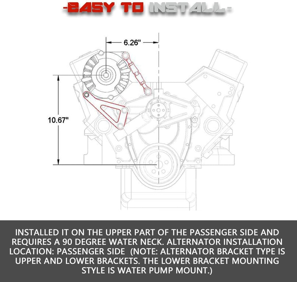 Alternator Bracket Kit fits Small Block Chevy SBC 305 327 350 383 5.0L 5.7L V8