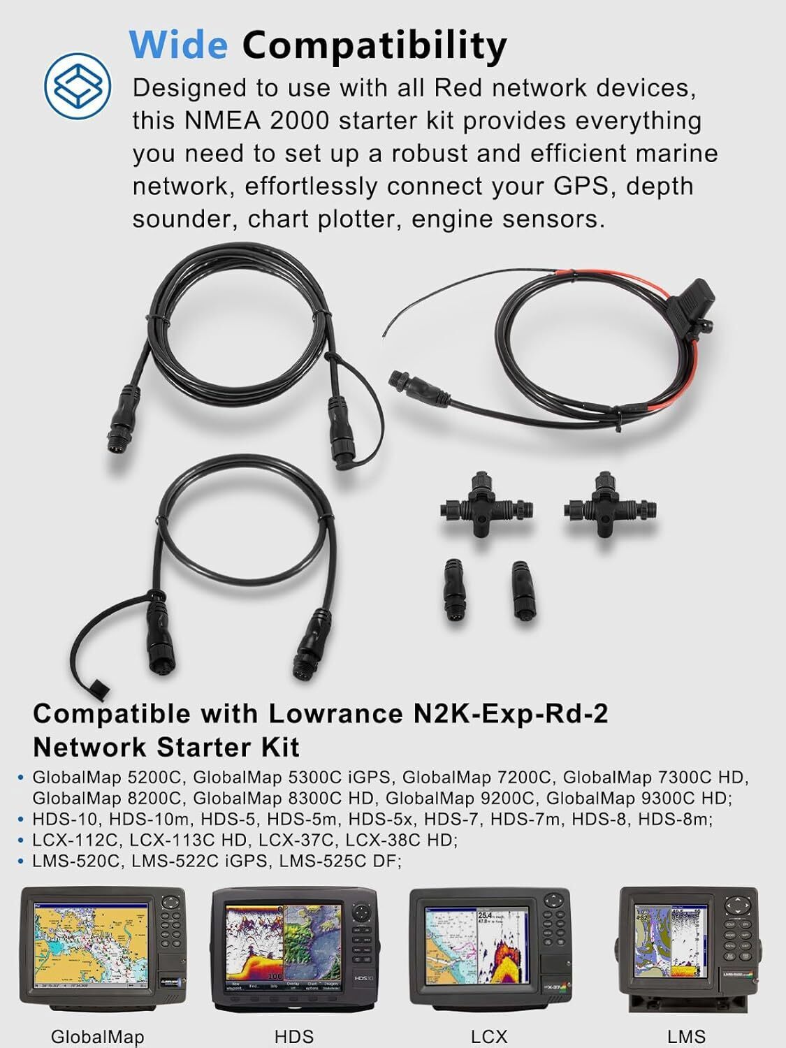 124-69 NMEA 2000 Network Starter Kit for Lowrance N2K Starter Kit N2K-EXP-RD-2