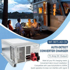 WFCO 75 Amp Deck Mount Power Converter Charger Corded RV Trailer Camper WF-9875