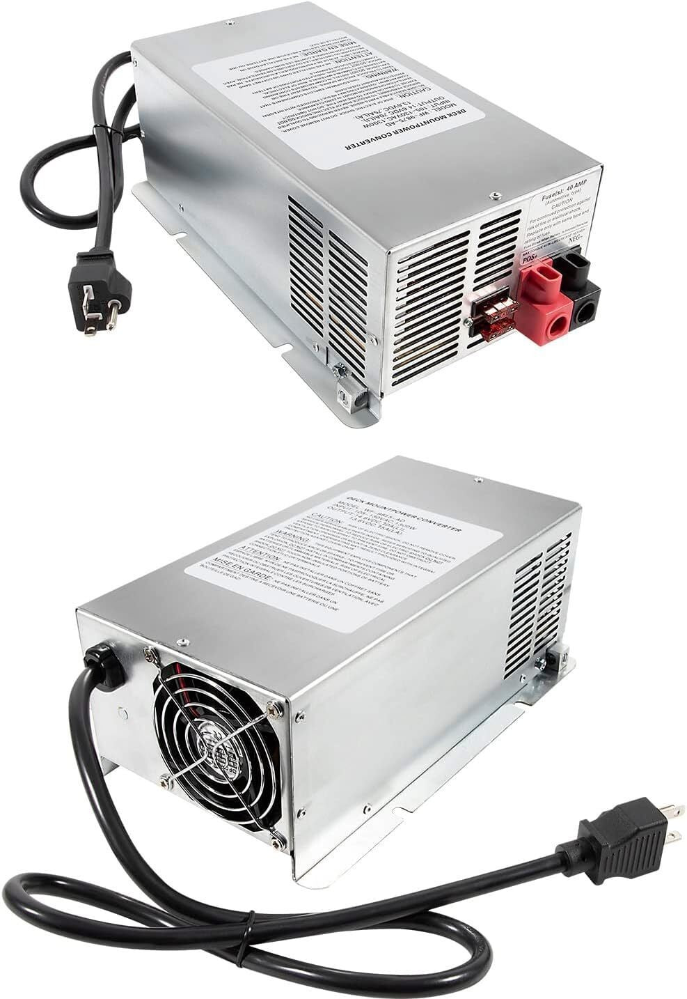 WFCO 75 Amp Deck Mount Power Converter Charger Corded RV Trailer Camper WF-9875