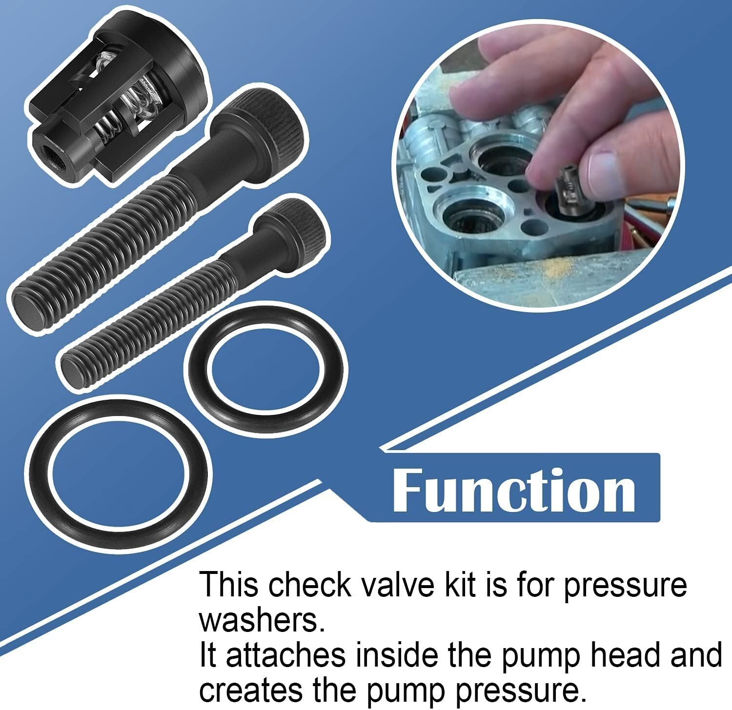 190591GS Pressure Washer Pump Valve Check Kit for Briggs & Stratton, Snapper