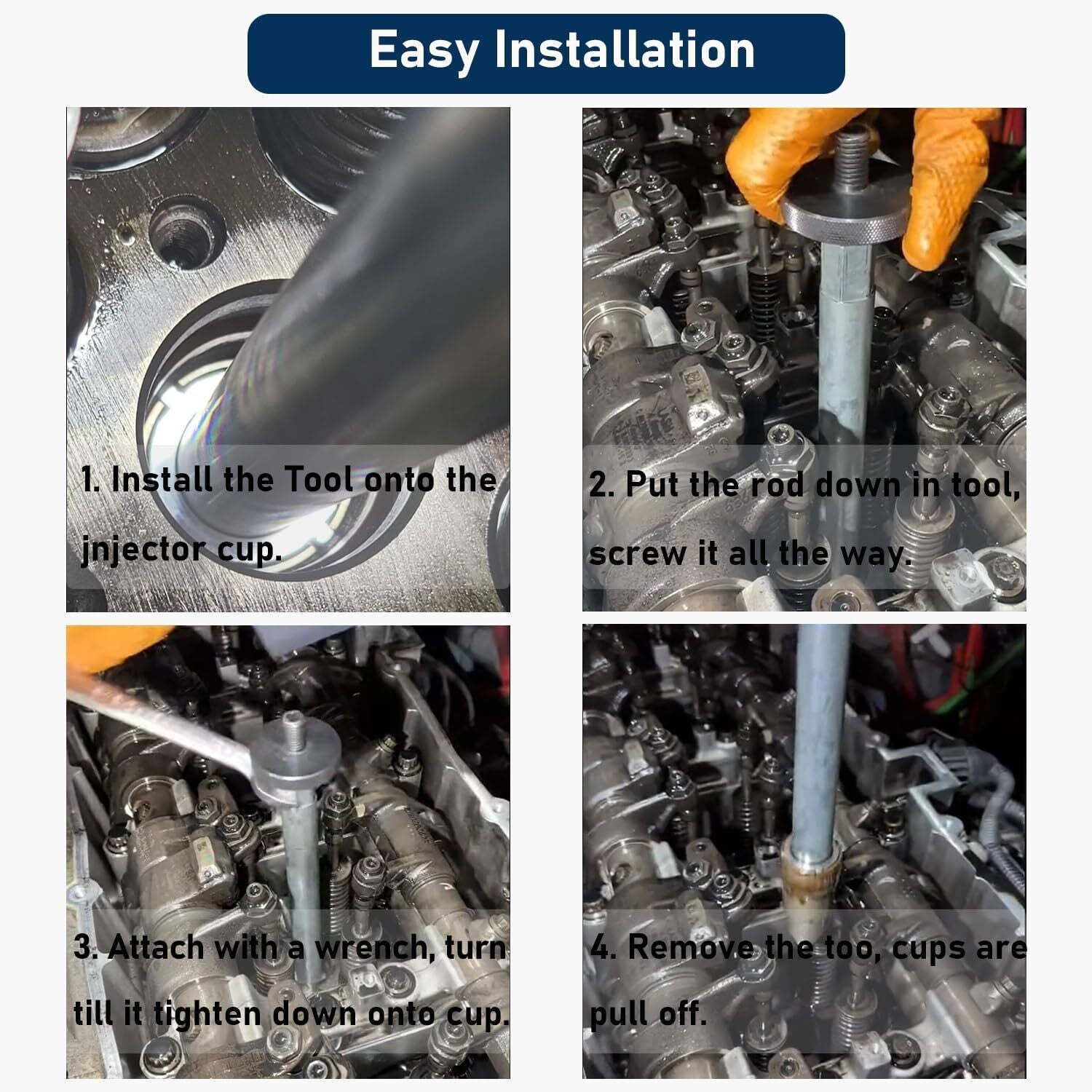 J-47388-A Injector Cup Nozzle Tube Remover Installer for Detroit Diesel DD13/15
