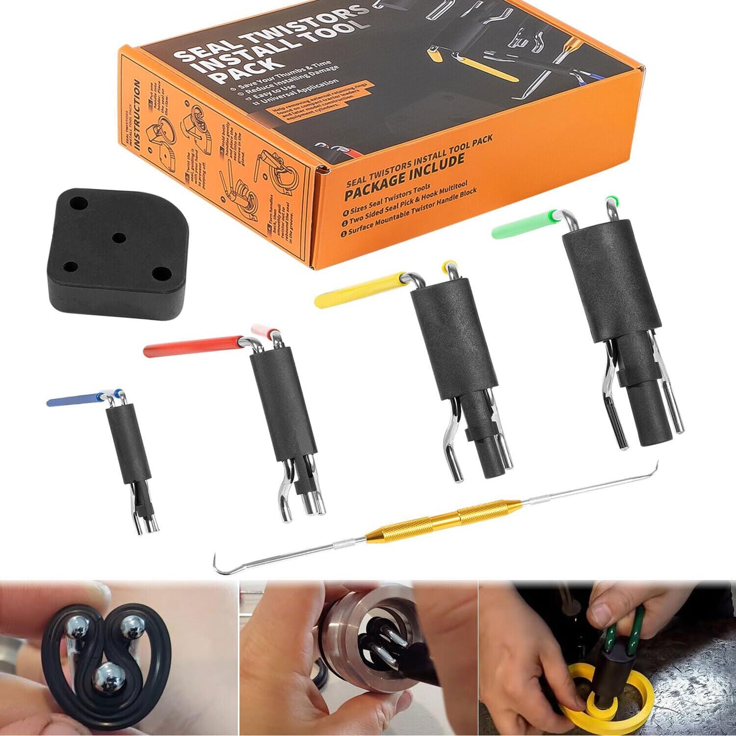 Rod Seal Install Tool Set For Hydraulic Cylinder Skid Steers Loaders Backhoes