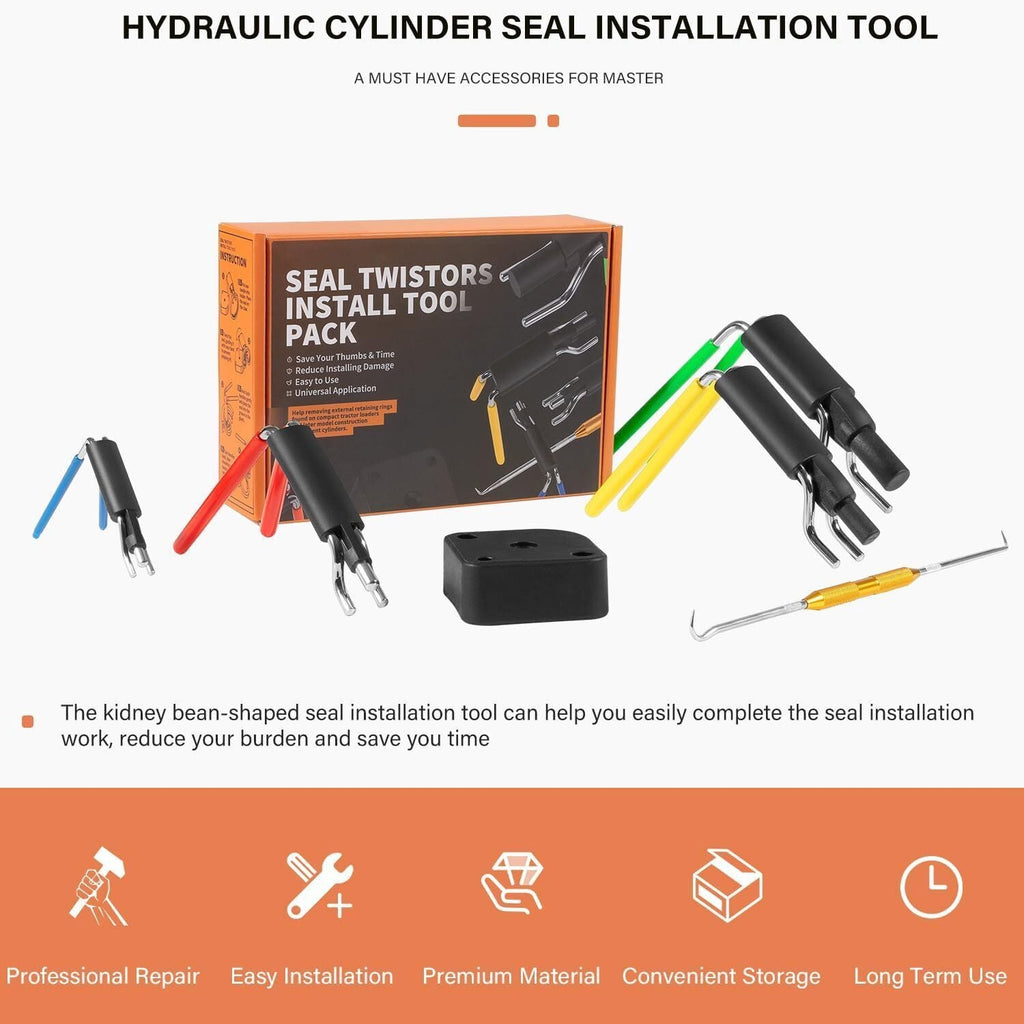 Rod Seal Install Tool Set For Hydraulic Cylinder Skid Steers Loaders Backhoes