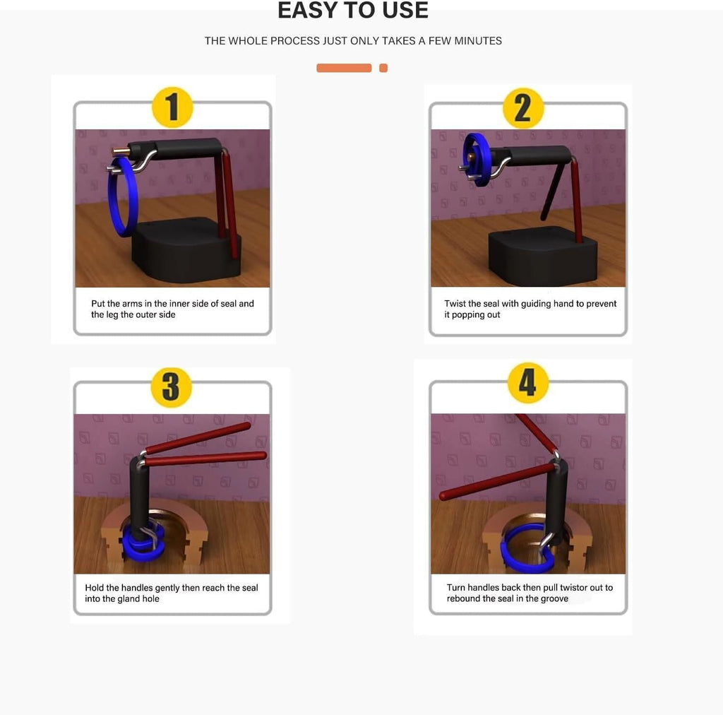 Rod Seal Install Tool Set For Hydraulic Cylinder Skid Steers Loaders Backhoes