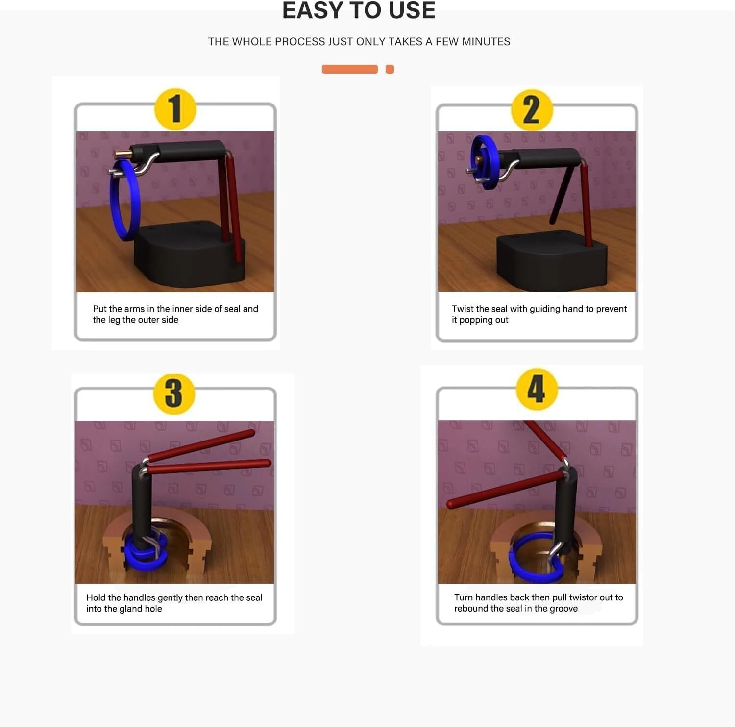 Rod Seal Install Tool Set For Hydraulic Cylinder Skid Steers Loaders Backhoes