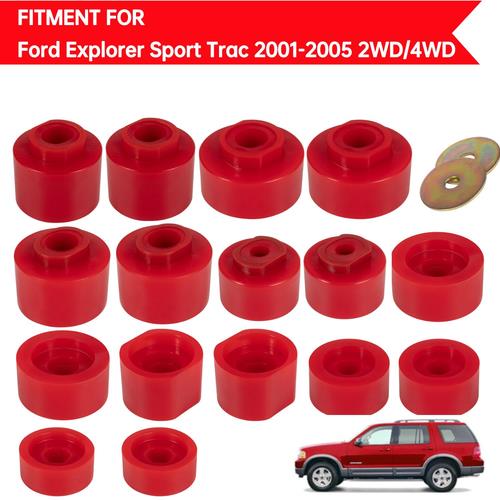 6-116 Body Mount Bushing Kit for Ford Explorer Sport Trac 2001-2005 2WD 4WD Red