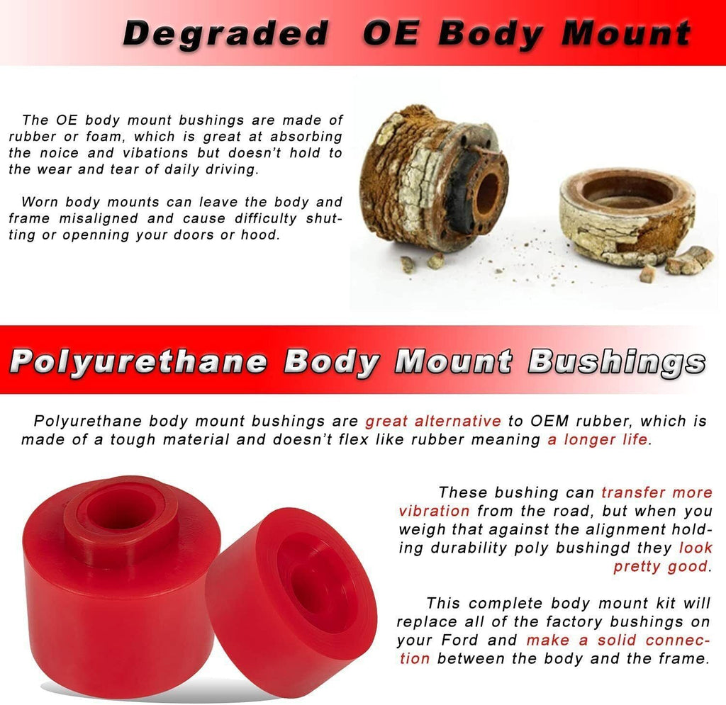6-116 Body Mount Bushing Kit for Ford Explorer Sport Trac 2001-2005 2WD 4WD Red