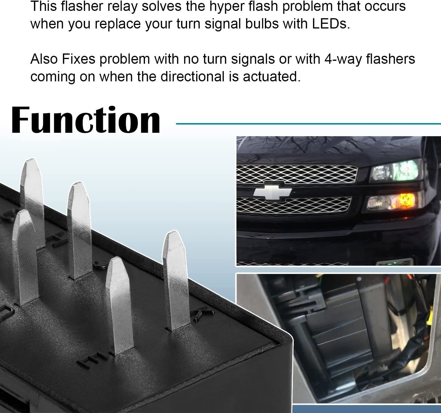 15231201 Hazard Warning LED Flasher Relay for GM Silverado Tahoe, Sierra, Yukon